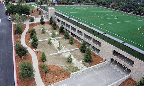 Sustainable Design Using Precast Concrete Parking structure with football pitch on the roof precast concrete manufacturing association texas oklahoma New Mexico sustainable design infrastructure
