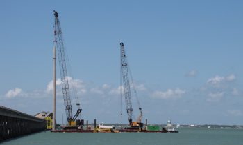 Copano Bay Bridge construction