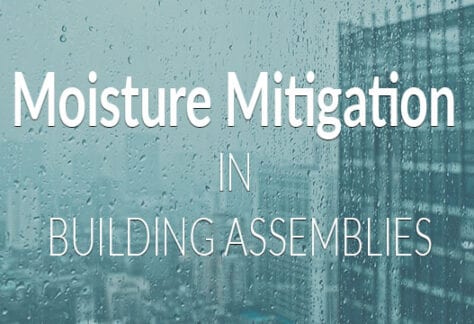 Moisture Mitigation in building assembles on rainy window overlooking cityscape