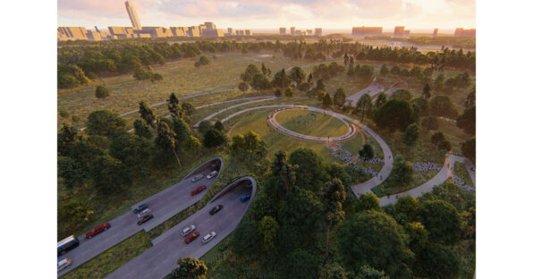 The Houston Memorial Park Land Bridge and Prairie