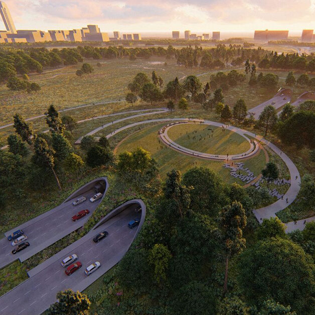 The Houston Memorial Park Land Bridge and Prairie