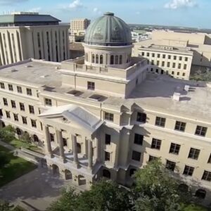 texas am university building with columns
